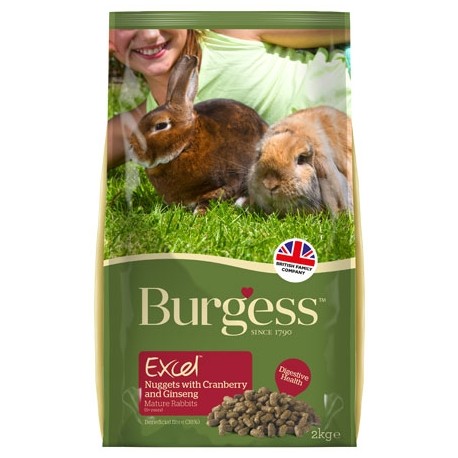 Burgess Excel - Mature Rabbit Nuggets al Mirtillo Rosso e Ginseng 2 kg