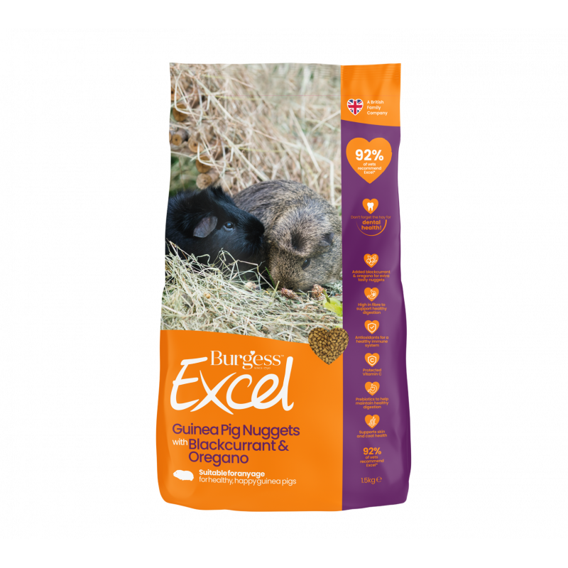 Burgess Excel - Crocchette per Cavie con Ribes Nero E Origano 1,5 kg