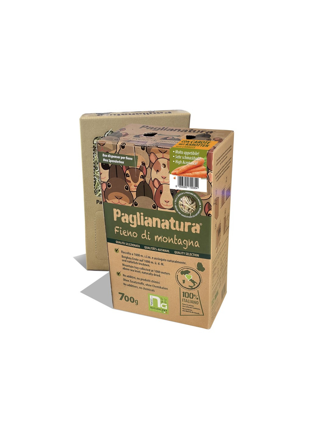 Paglianatura - Hay in Dispenser + CARROTS 700 gr